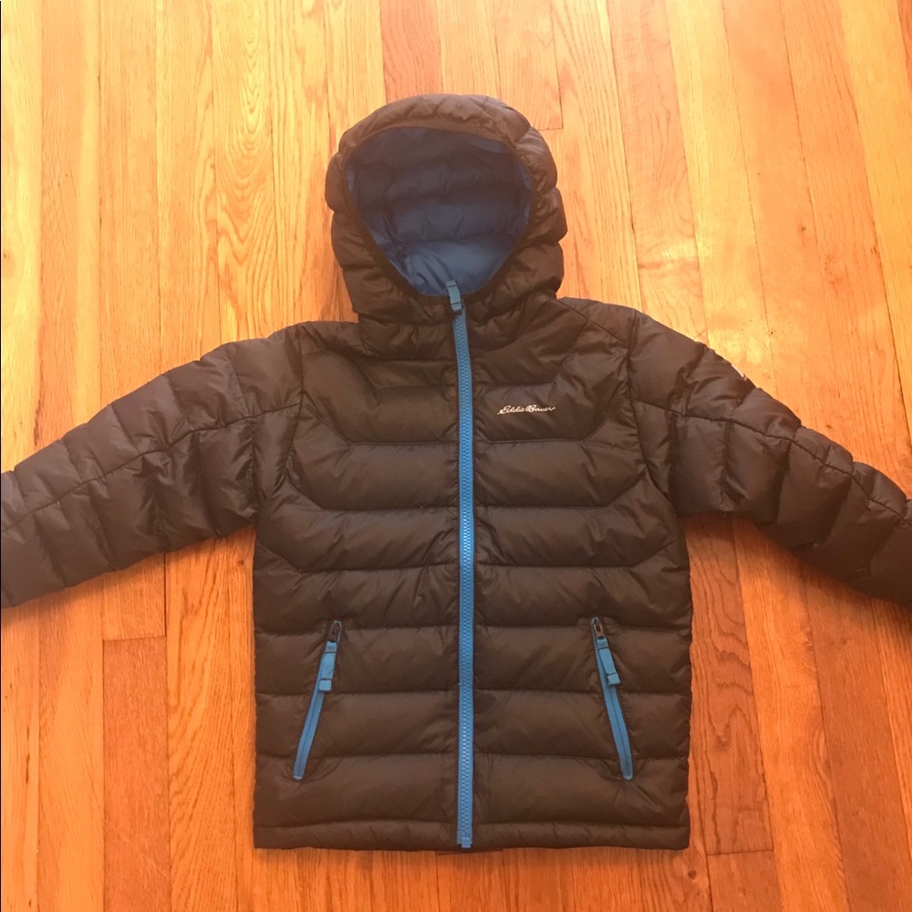 EUC Eddie Bauer boys Downlight Hooded Jacket